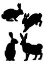 Minimalistic black hare icons.